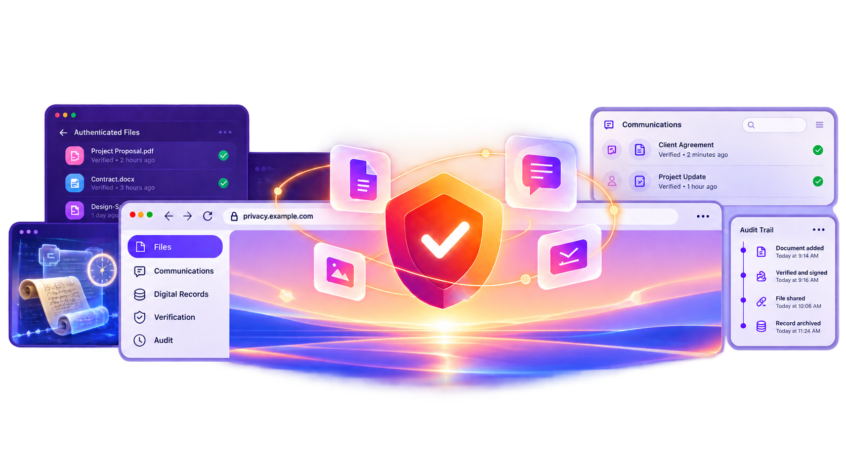 PAR digital authentication interface illustration